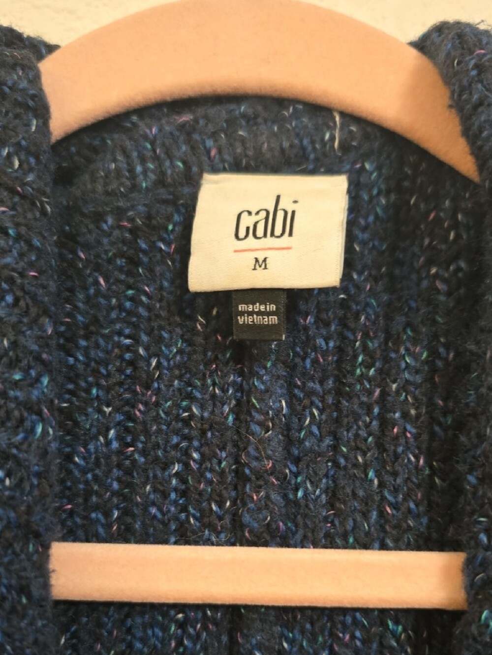 CAbi Navy Ribbed Long Button Cardigan - Picture 2 of 6